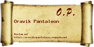 Oravik Pantaleon névjegykártya